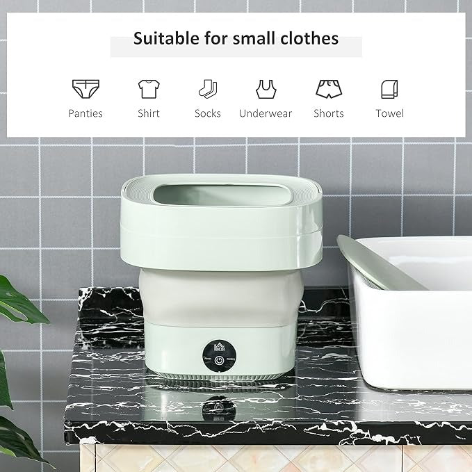 Portable Foldable Washing Machine Mini Laundry Washer with Spin Dryer