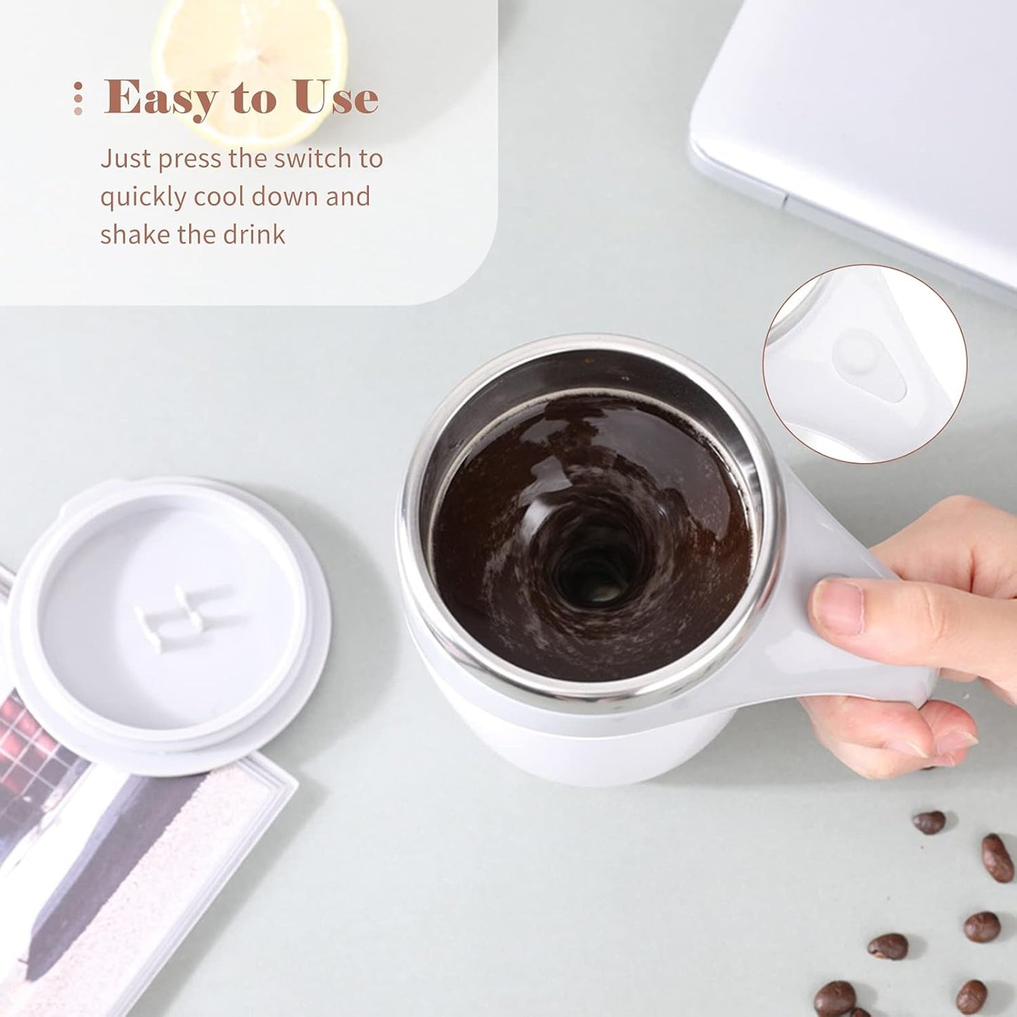 Electric Stirring Cup Full-automatic Magnetic Rotating Coffee Mug Charging